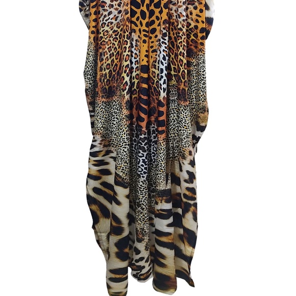 Leopard Print Kaftan-Animal Print Kaftan Dress New Caftans - Picture 4 of 5
